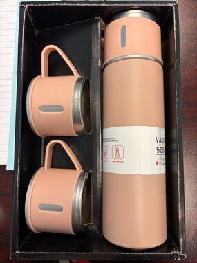 Pink Vacuum Insulated Bottle and Mug Set